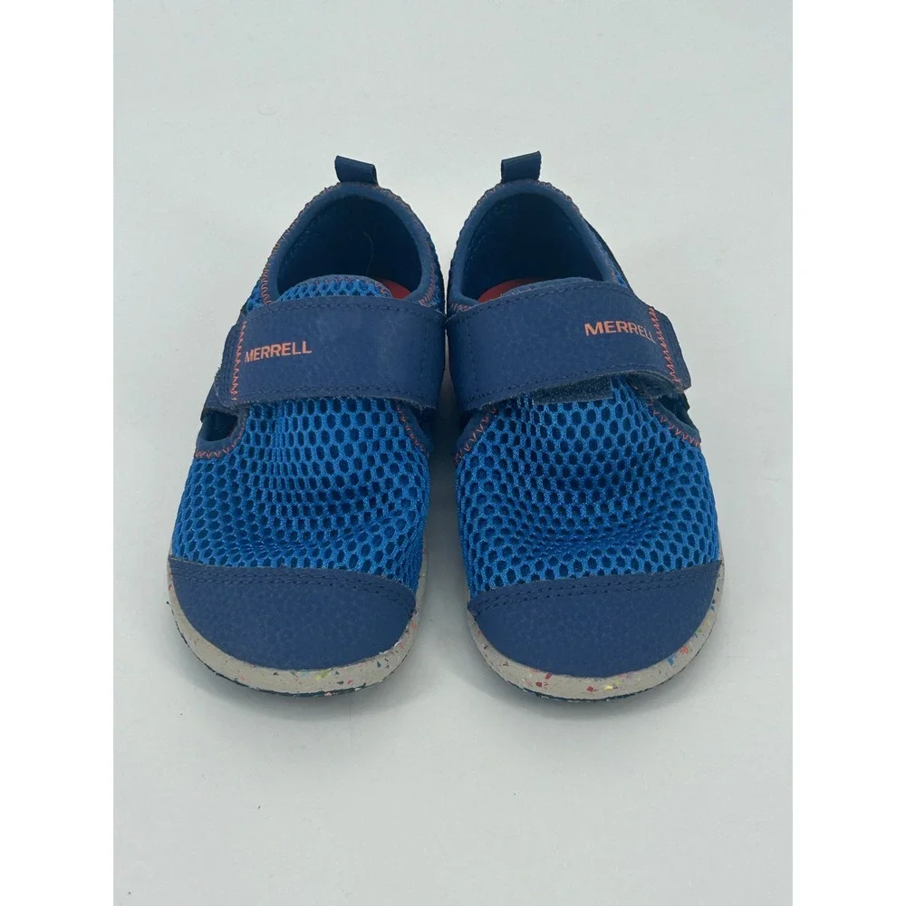 Merrell Kids' Blue Mesh Slip-On Water Shoe - Easy Hook & Loop Closure- Size 8.5W